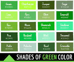 Green Color With Names Hex Rgb