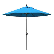 Patio Umbrella In Canvas Cyan Sunbrella