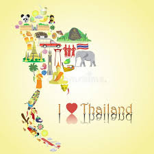 Thailand Map Thai Color Vector Icons