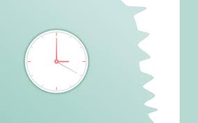 Clock Icon Flat Time Wall On Soft Blue