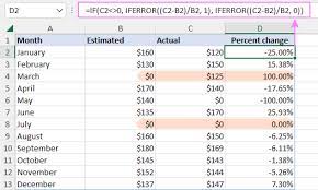 Excel Percent Change Formula Calculate