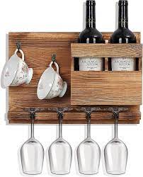 Wine Rack Wall Mounted With Glass