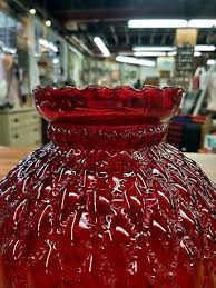 Vintage Fenton Ruby Red Diamond Quilted