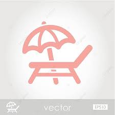 Lounger Beach Sunbed Chair Vector Icon