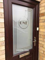 Etched Glass House Number Door