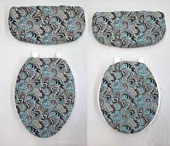 Teal Paisley Toilet Seat Lid And Tank