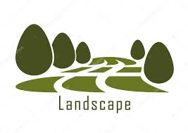 Park Landscape Icon With Lawn And