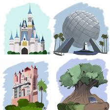 4 Pack Bundle Disney Park Icon Art