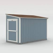 Installed The Tahoe Lean To 6 Ft X 12 Ft X 8 Ft 3 In Painted Wood Storage Shed