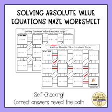 Solving Absolute Value Equations Maze