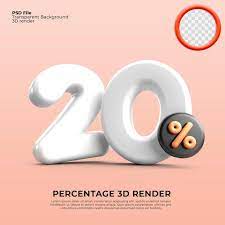 Premium Psd 3d Render 20 Percentage