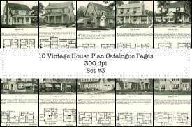 Vintage House Plans Book Pages Graphic