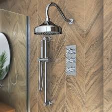 Gooseneck Rain Shower Set With Grab Bar