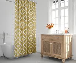 Yellow White Boho Shower Curtain Mud