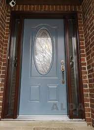 Light Blue Front Door With 2 Sidelights