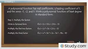 A Polynomial Function With Given Zeros