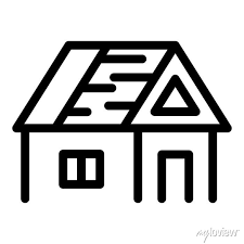 Unfinished Roof Icon Outline House