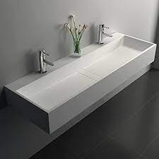 Wall Mounted Double Sink Stone Resin