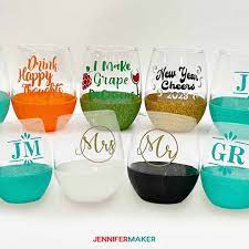 How To Glitter Wine Glasses With Less