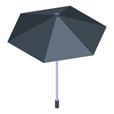 Black Rain Umbrella Icon Isometric Of