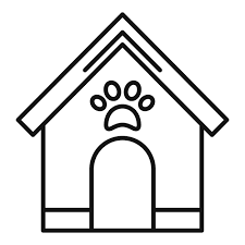 Icon Outline Dog House Vector Icon
