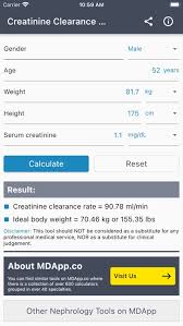 Creatinine Clearance Calc By Florin Nedea