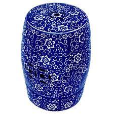 Blue Ceramic Garden Stool