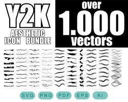 Y2k Aesthetic Vector Icons Bundle Over
