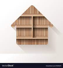Wood Shelf Home Icon Creative Design On