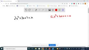 Solved Write The Quadratic Equation In