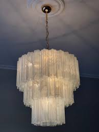 Large Tubular Murano Glass Chandelier