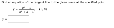 Tangent Line To The Given Curve