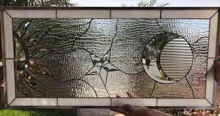 Moon Stained Glass Window Panel