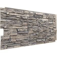 Ekena Millwork Pnu24x48cnlg 45 3 4 W X 24 1 2 H X 1 1 4 D Canyon Ridge Stacked Stone Stonewall Faux Stone Siding Panel Linen Graphite