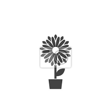Black Flat Icon Of Chrysanthemum Flower
