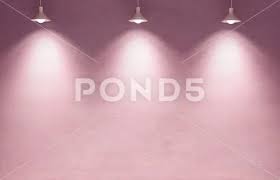 Pink Candy Color Plaster Wall With Lamp