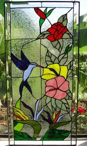 Hummingbird Leaded Stained Glass Window