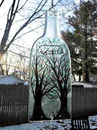 Wind Chime Recycled Wine Bottle Melted