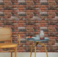 Brown 3d Foam Wallpaper For Home Brick