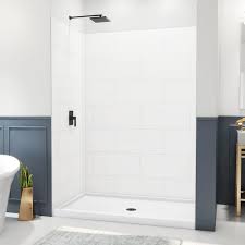 H Alcove Shower Kit With Shower Wall