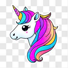 Colorful Unicorn Head Sticker