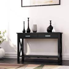 Simpli Home Kitchener Console Sofa Table Black