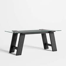 Madison 72 Glass Desk With Ebonized