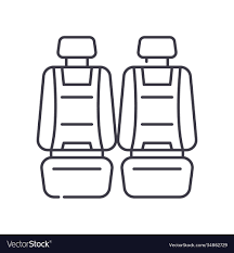 Car Seats Icon Linear Isolated Thin