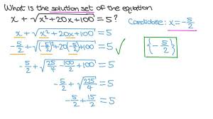 Lesson Radical Equations Nagwa