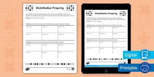 Sixth Grade Distributive Property Math