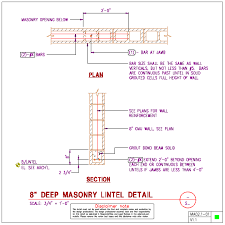 masonry lintel details for 8 inch