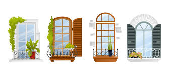 Balcony Window Classic Vector Images