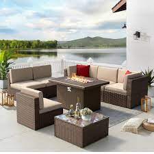 Sizzim 8 Piece Wicker Patio Set