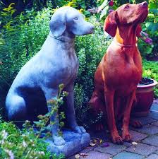 Pointer Dog Stone Garden Sculpture